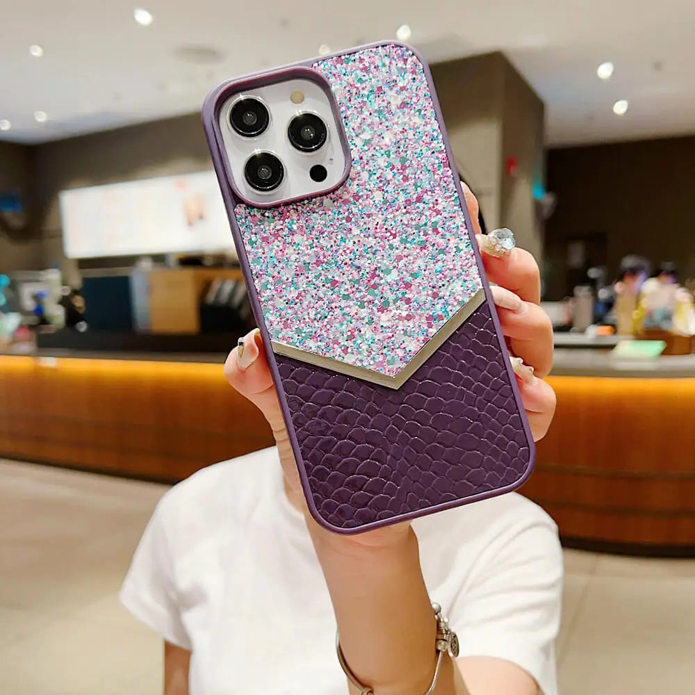 Shimmering Decorative Silicon Phone Case - iPhone