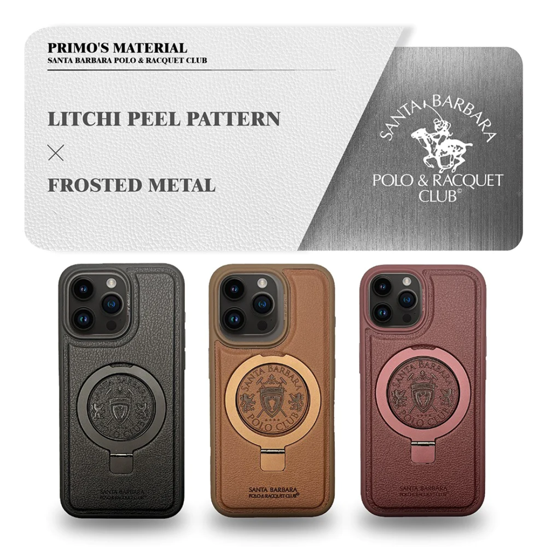 Premium Santa Barbara Leather Invisible Stand Magnetic Case - iPhone 15 Series
