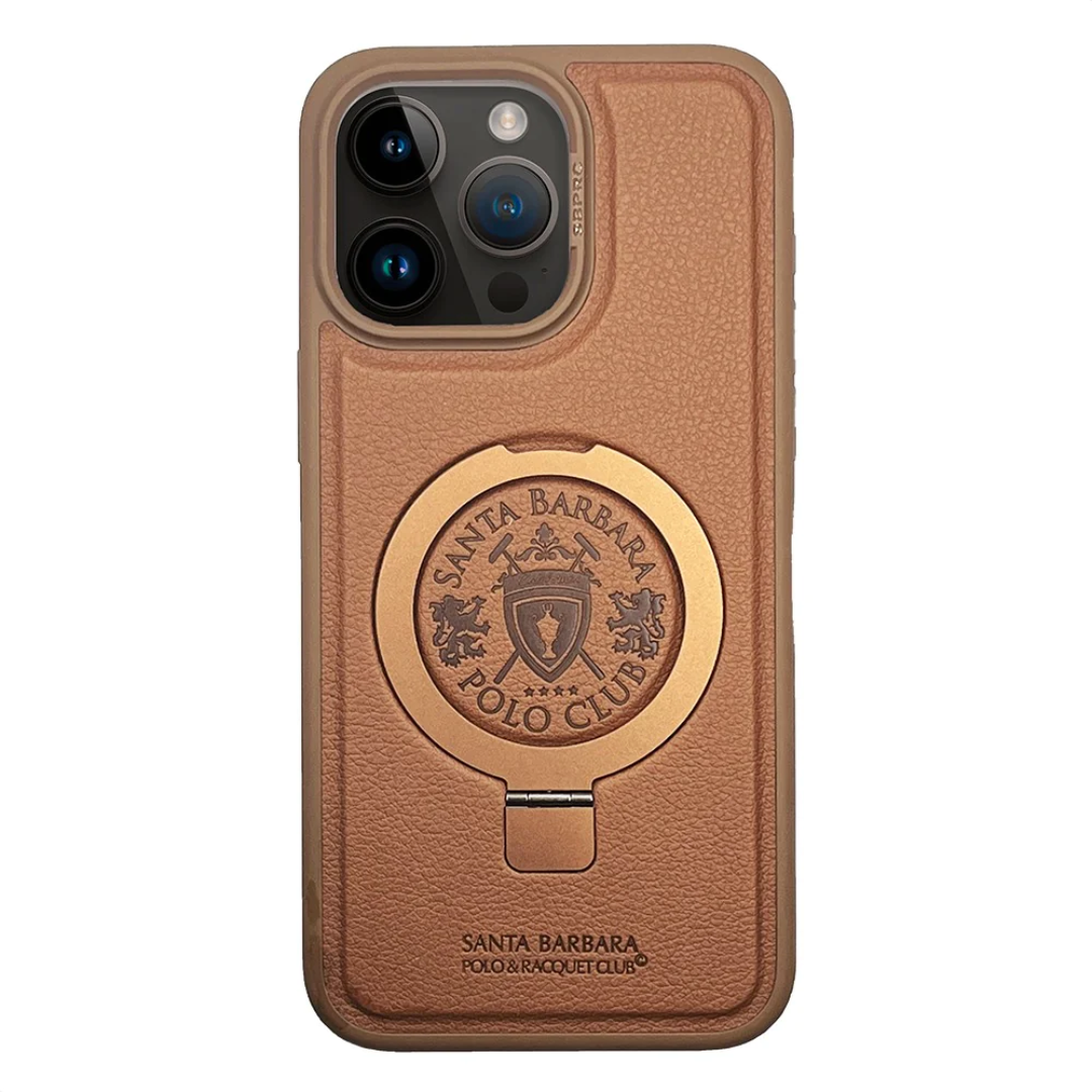 Premium Santa Barbara Leather Invisible Stand Magnetic Case - iPhone 15 Series