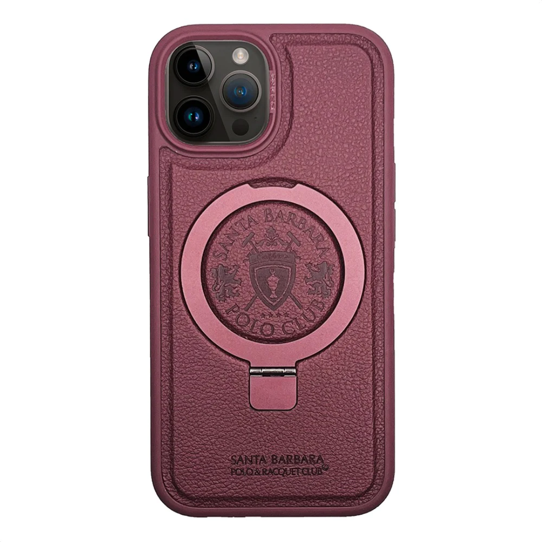 Premium Santa Barbara Leather Invisible Stand Magnetic Case - iPhone 15 Series