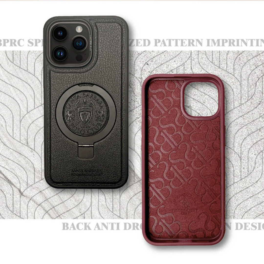 Premium Santa Barbara Leather Invisible Stand Magnetic Case - iPhone 15 Series