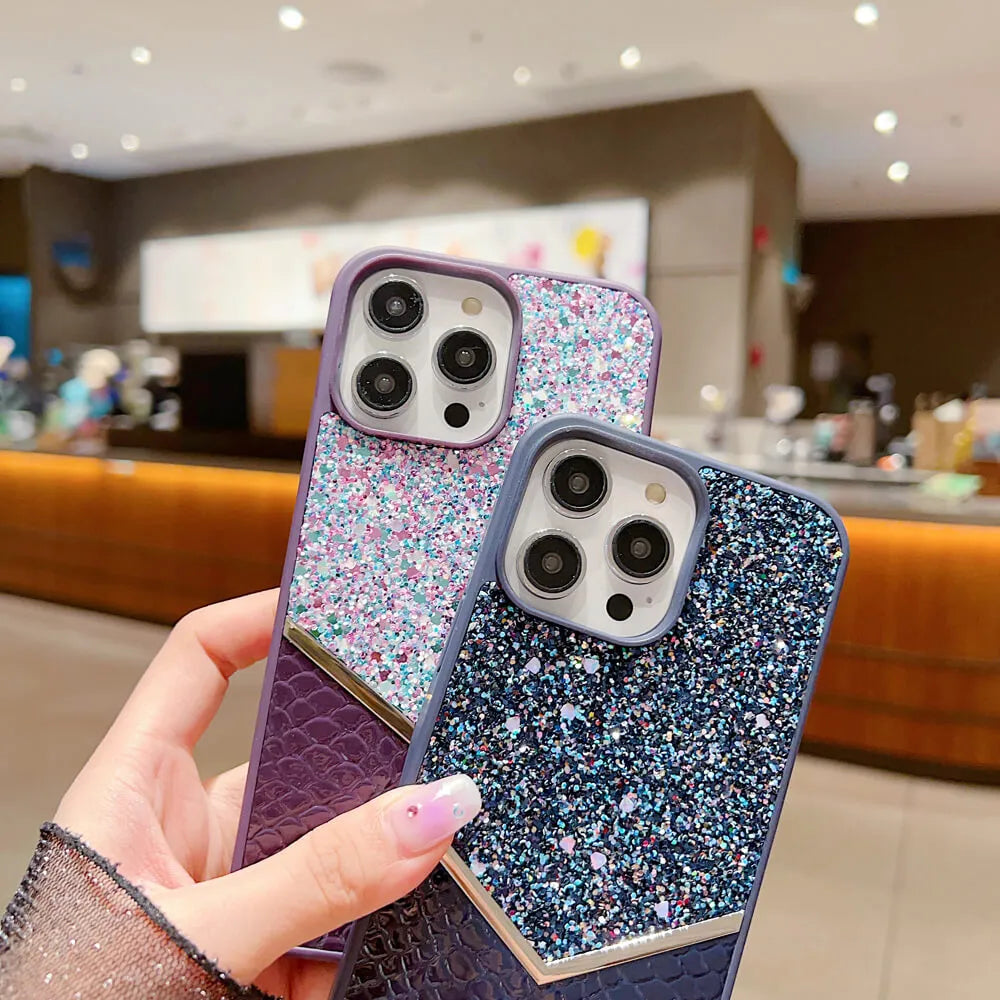 Shimmering Decorative Silicon Phone Case - iPhone