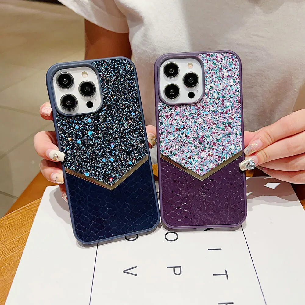Shimmering Decorative Silicon Phone Case - iPhone