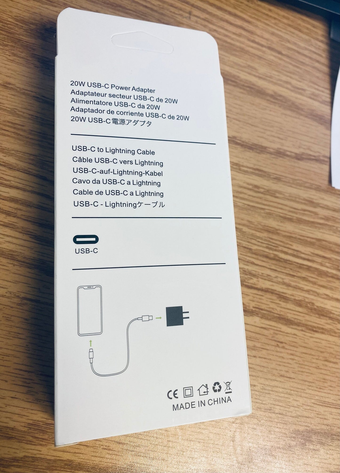 TOTU Fast charging 20W USB-C Power Adapter Cable