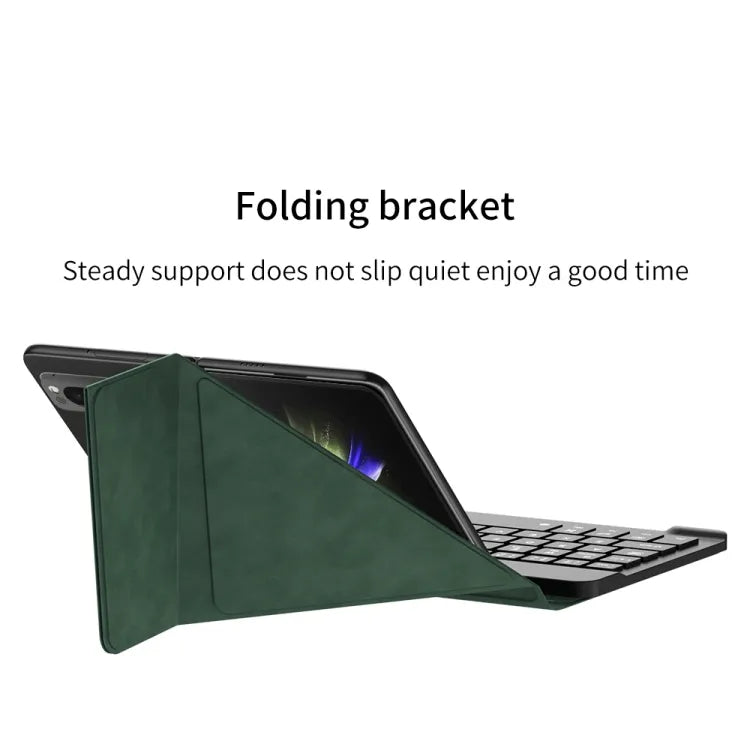 Wireless Keyboard Leather Magnetic Flip Case For Z Fold 5