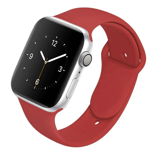 Red Liquid Silicone *Strap Band* SMART-WATCH SERIES 7/6/5/4/3/2/1/SE