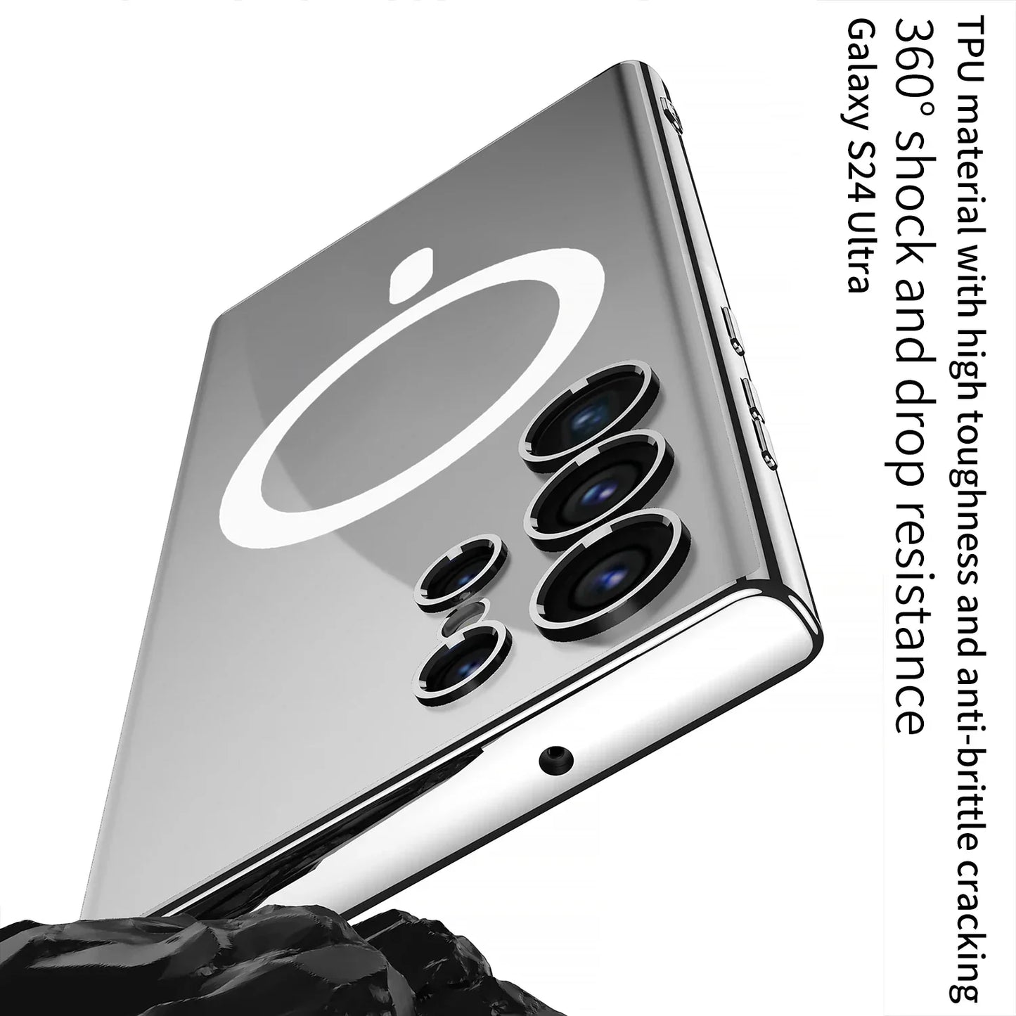 TRANSPARENT MAGNETIC WIRELESS CHARGING CASE FOR SAMSUNG GALAXY 24 SERIES
