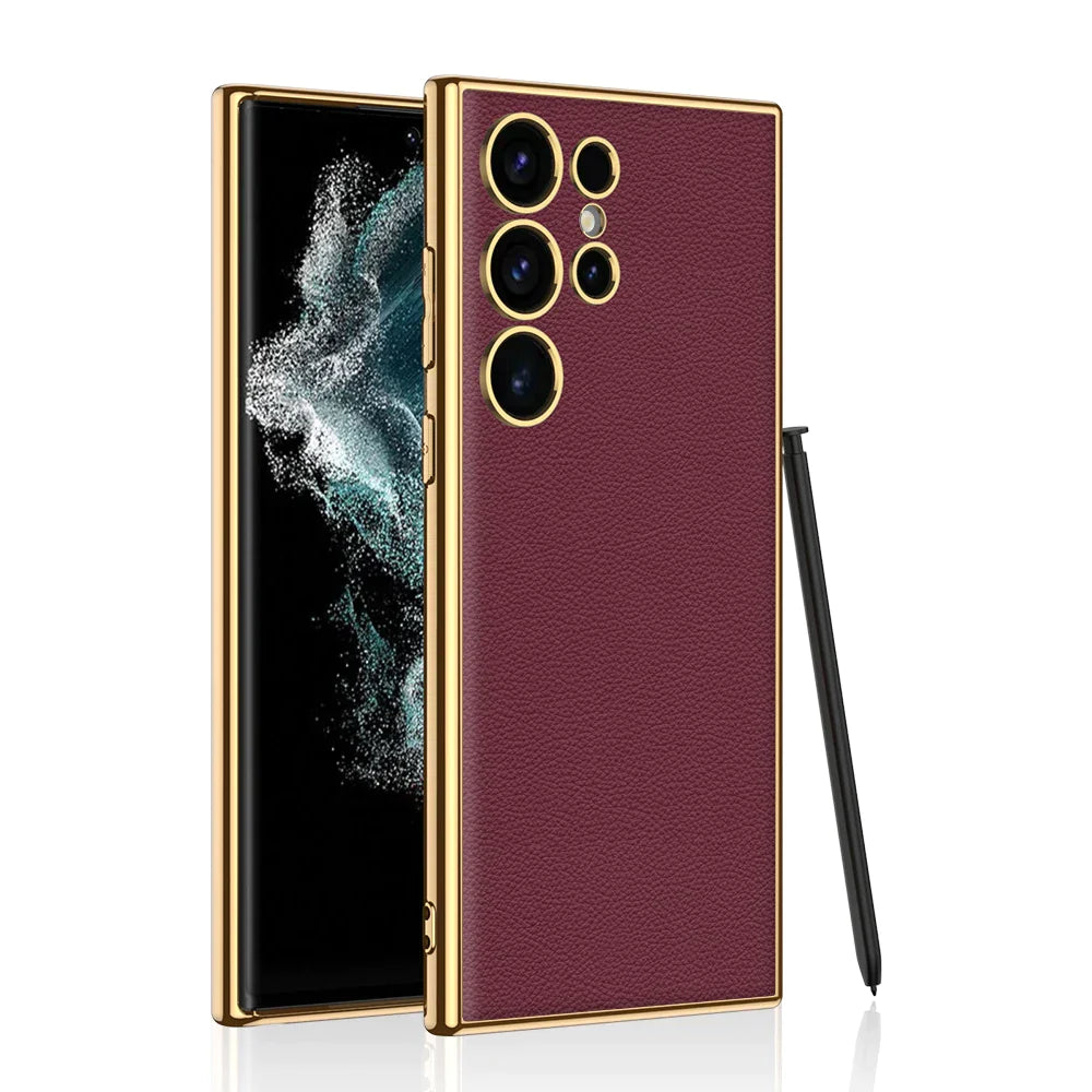 LUXURY LEATHER SHOCKPROOF CASE FOR SAMSUNG GALAXY S24 ULTRA