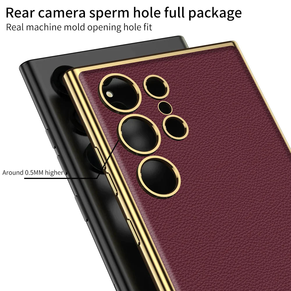 LUXURY LEATHER SHOCKPROOF CASE FOR SAMSUNG GALAXY S24 ULTRA