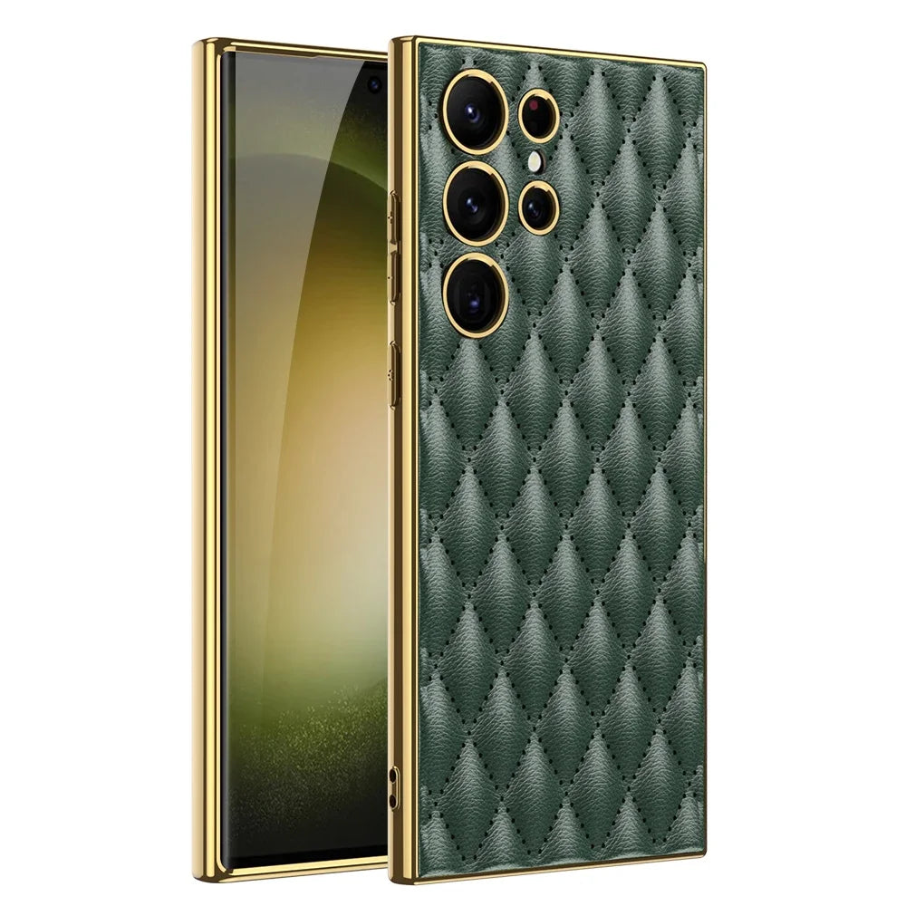 LUXURY ELECTROPLATED LEATHER CASE FOR SAMSUNG GALAXY S24 Ultra