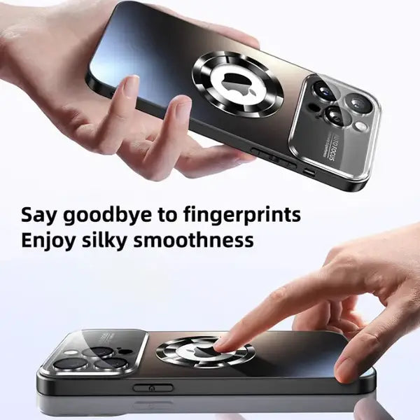 Magnetic Magsafe Logo-Cut Glass Shield Case - iPhone
