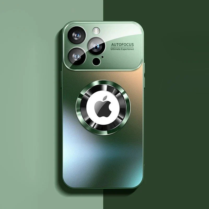 Magnetic Magsafe Logo-Cut Glass Shield Case - iPhone