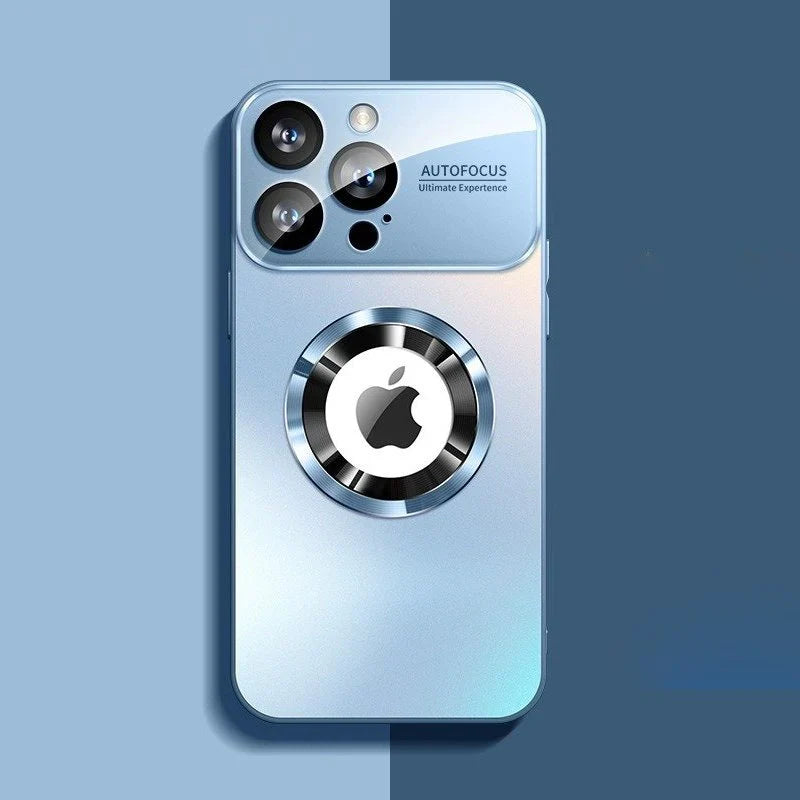 Magnetic Magsafe Logo-Cut Glass Shield Case - iPhone
