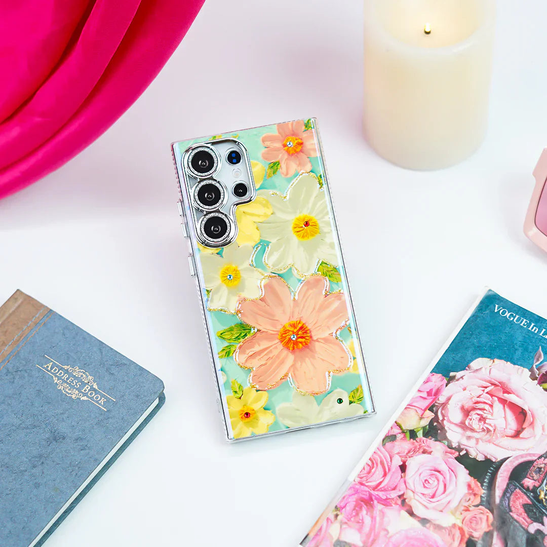 Premium Flower Pattern Case - Samsung