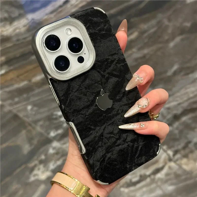Luxury Fine Grain Velvet Case - iPhone