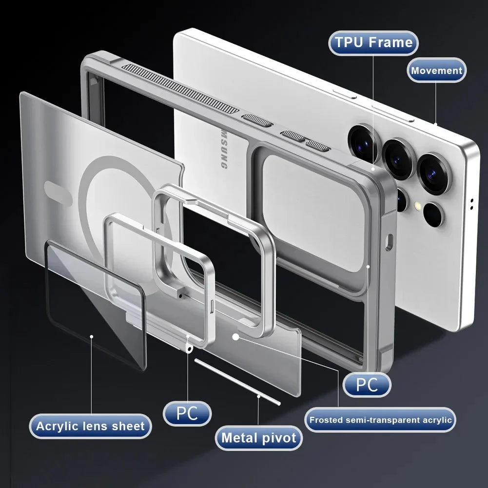 Metal Bracket Magnetic Kickstand Case- Samsung