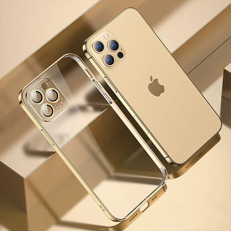 iPhone 15 Series Electroplating Silicone Transparent Glitter Case