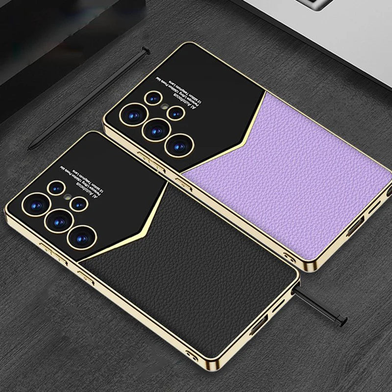 Royal Gold Plated Leather Protective Case