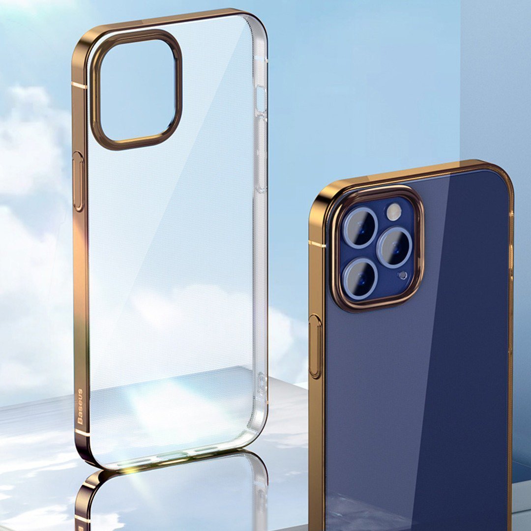 iPhone 15 Series Ultra Thin Transparent Metallic Bumper Hard Case