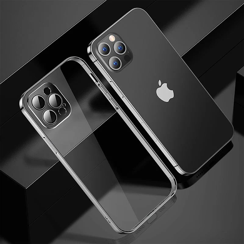 iPhone 15 Series Electroplating Silicone Transparent Glitter Case