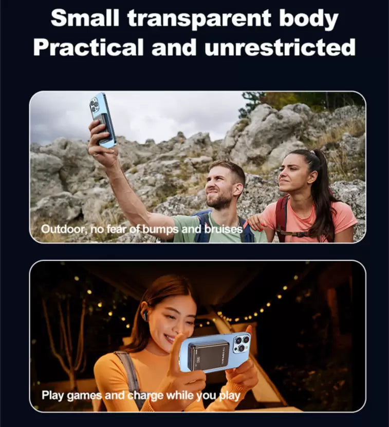 ClearVolt™ 5000 mAh Magnetic Wireless Transparent Power Bank