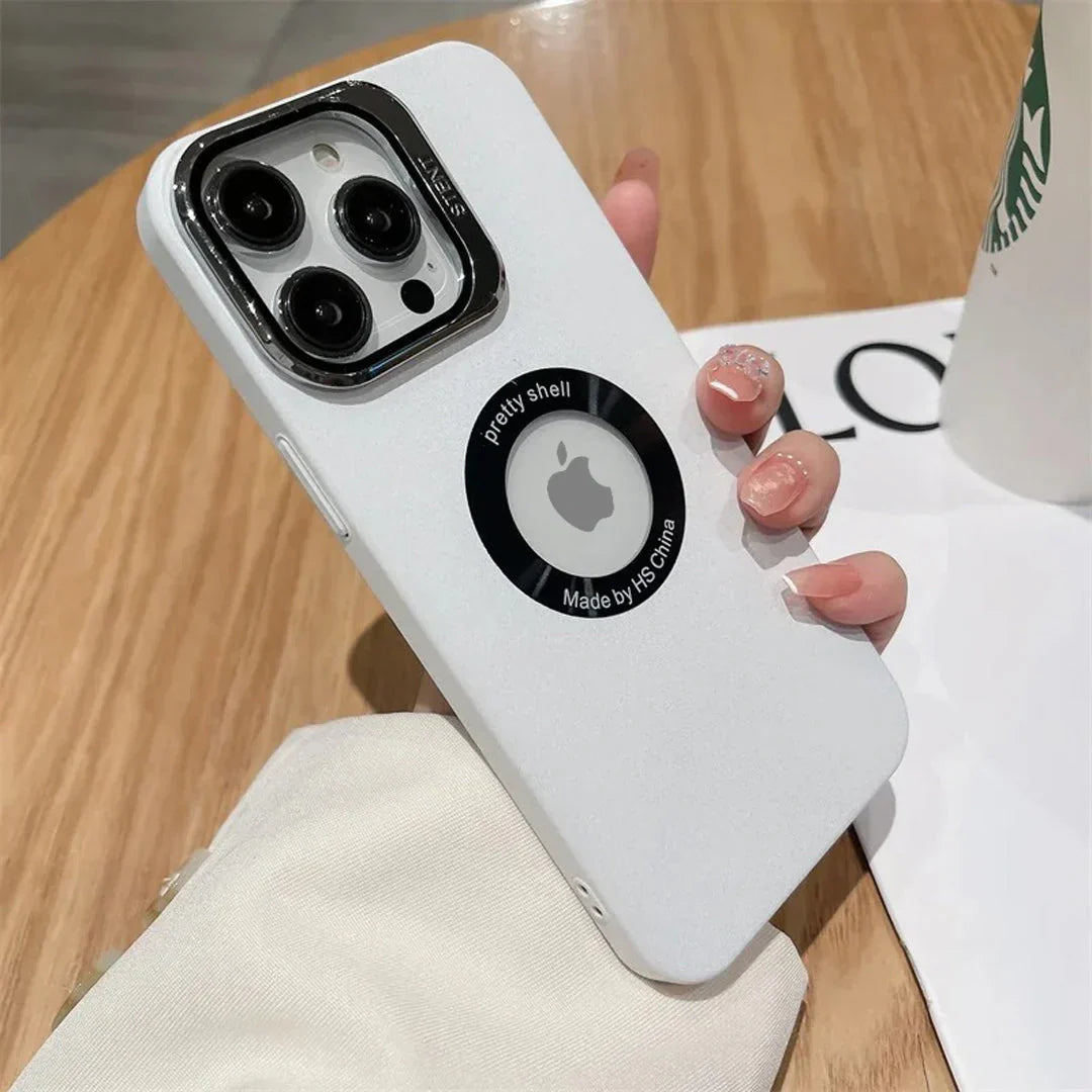 Luxury Camera Protector Stand Case With Logo Cut- iPhone 16 Series