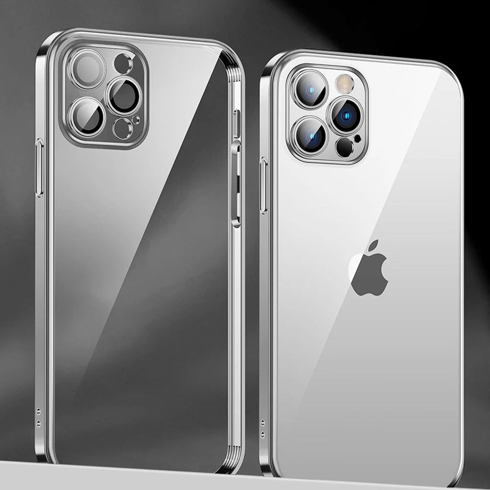 iPhone 15 Series Electroplating Silicone Transparent Glitter Case