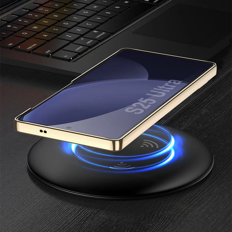Triumph Electroplating Leather Golden Stand Case - Galaxy S25 Ultra