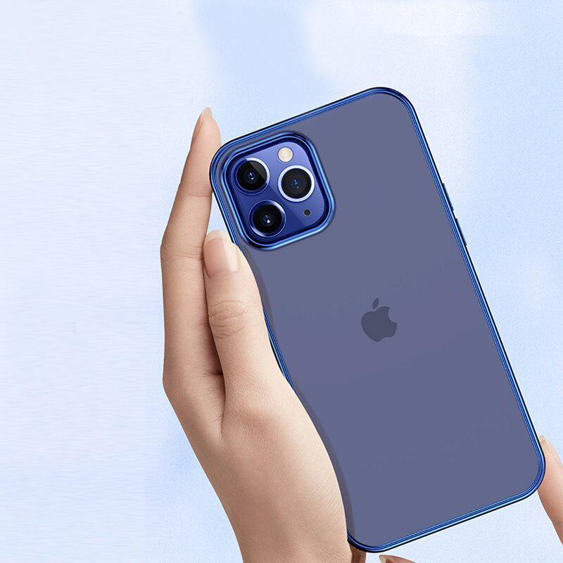 iPhone 15 Series Ultra Thin Transparent Metallic Bumper Hard Case