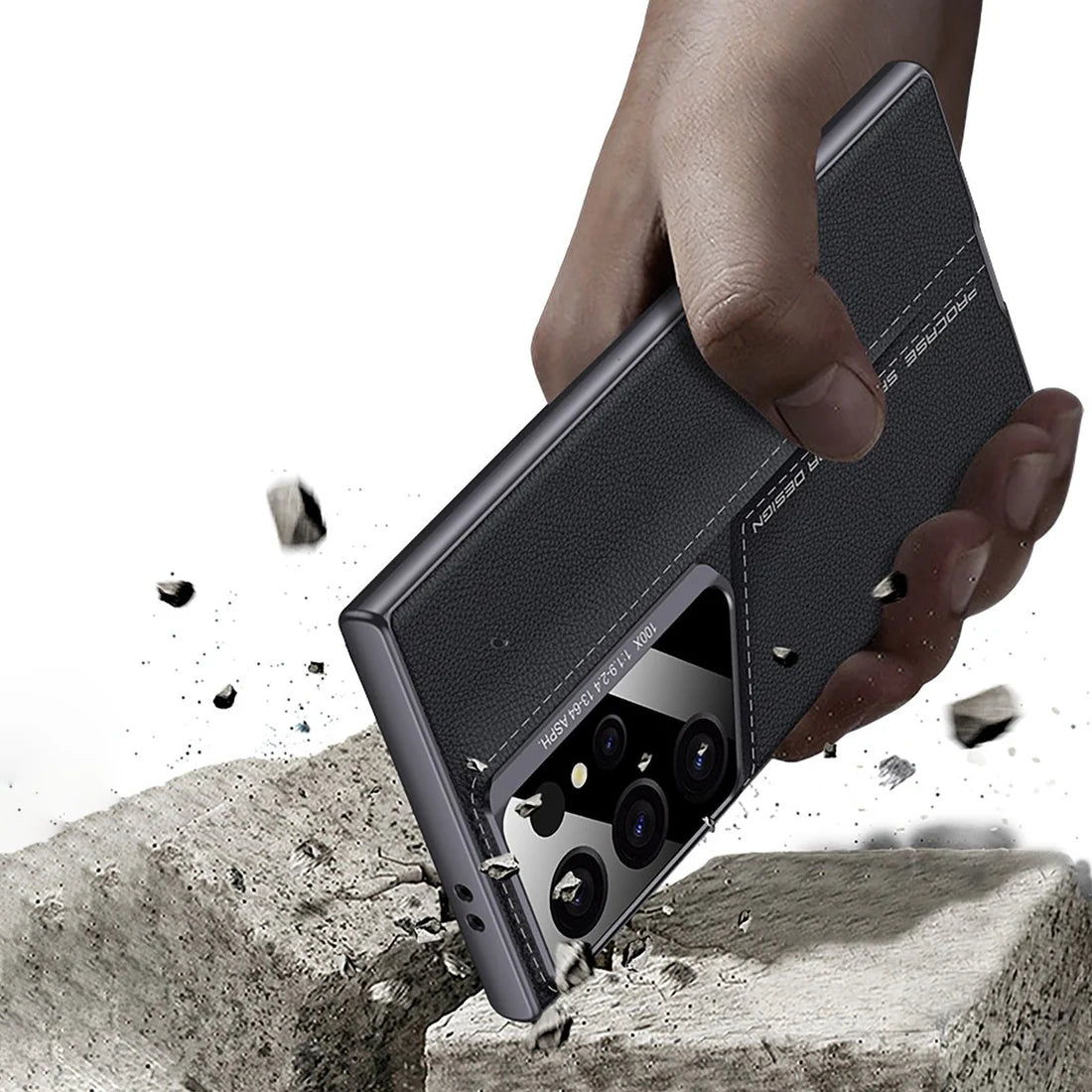 Luxury Blade Design Cutting Leather Case - Galaxy S25 Ultra
