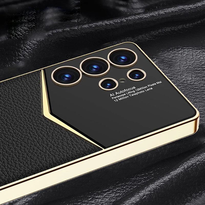 Royal Gold Plated Leather Protective Case