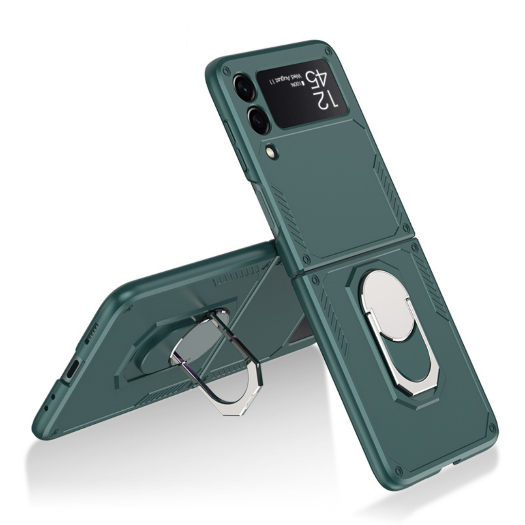 Multi- Color Ring Shockproof Phone Case For Samsung Galaxy Z Flip 3