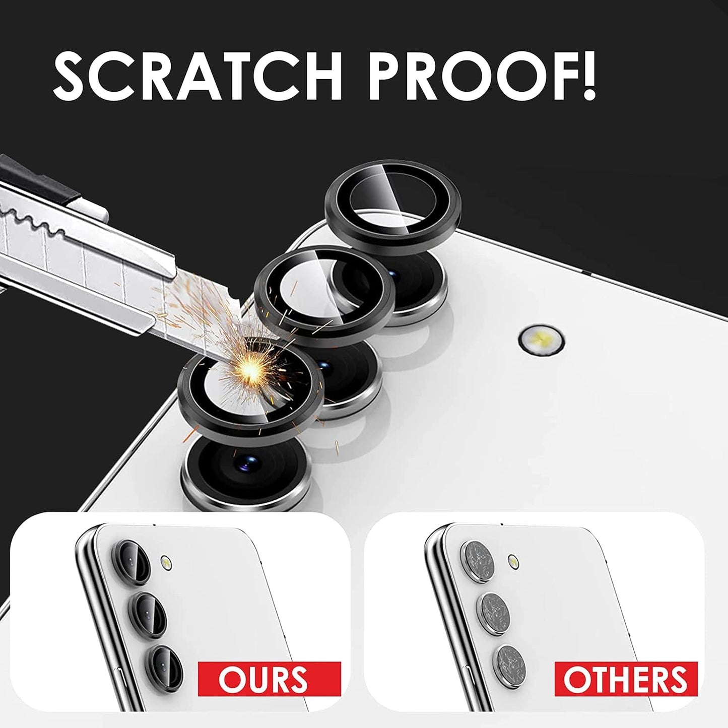Titanium Camera Lense Protector 9H Aluminium Ring for S25