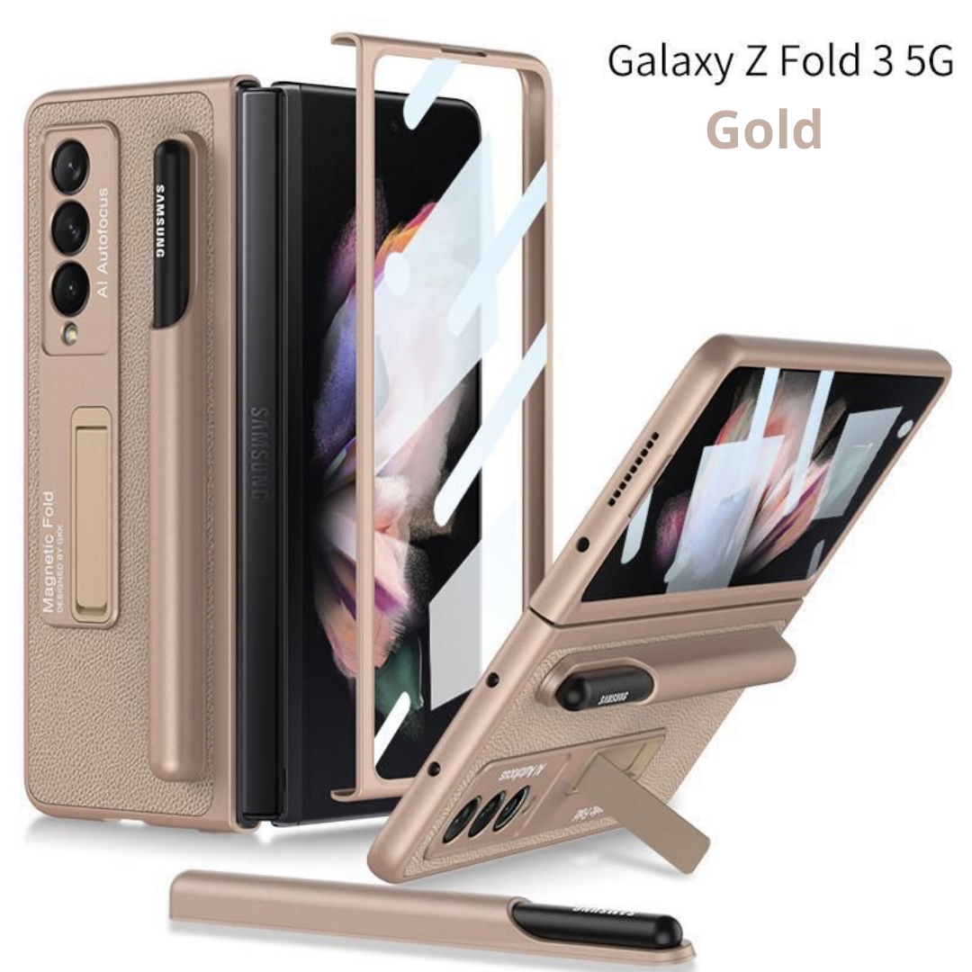 Samsung Galaxy Z Fold 3 Ultra Thin Back Stand Case With S-Pen Holder