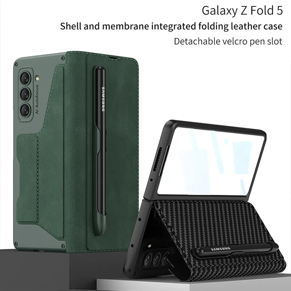 Business leather hybrid shockproof case  Case For z fold 5