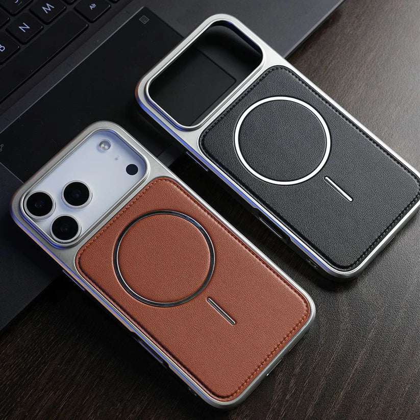 Premium PU Leather Magnetic Magsafe Case- iPhone