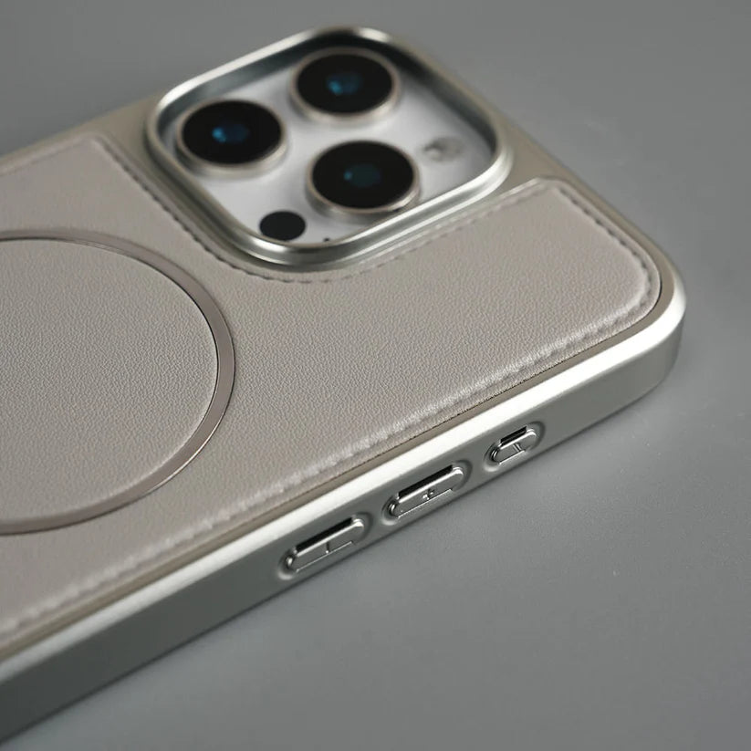 Premium PU Leather Magnetic Magsafe Case- iPhone
