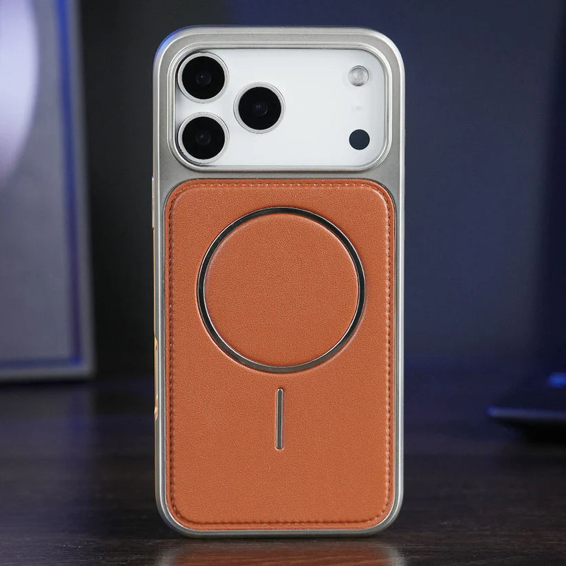 Premium PU Leather Magnetic Magsafe Case- iPhone