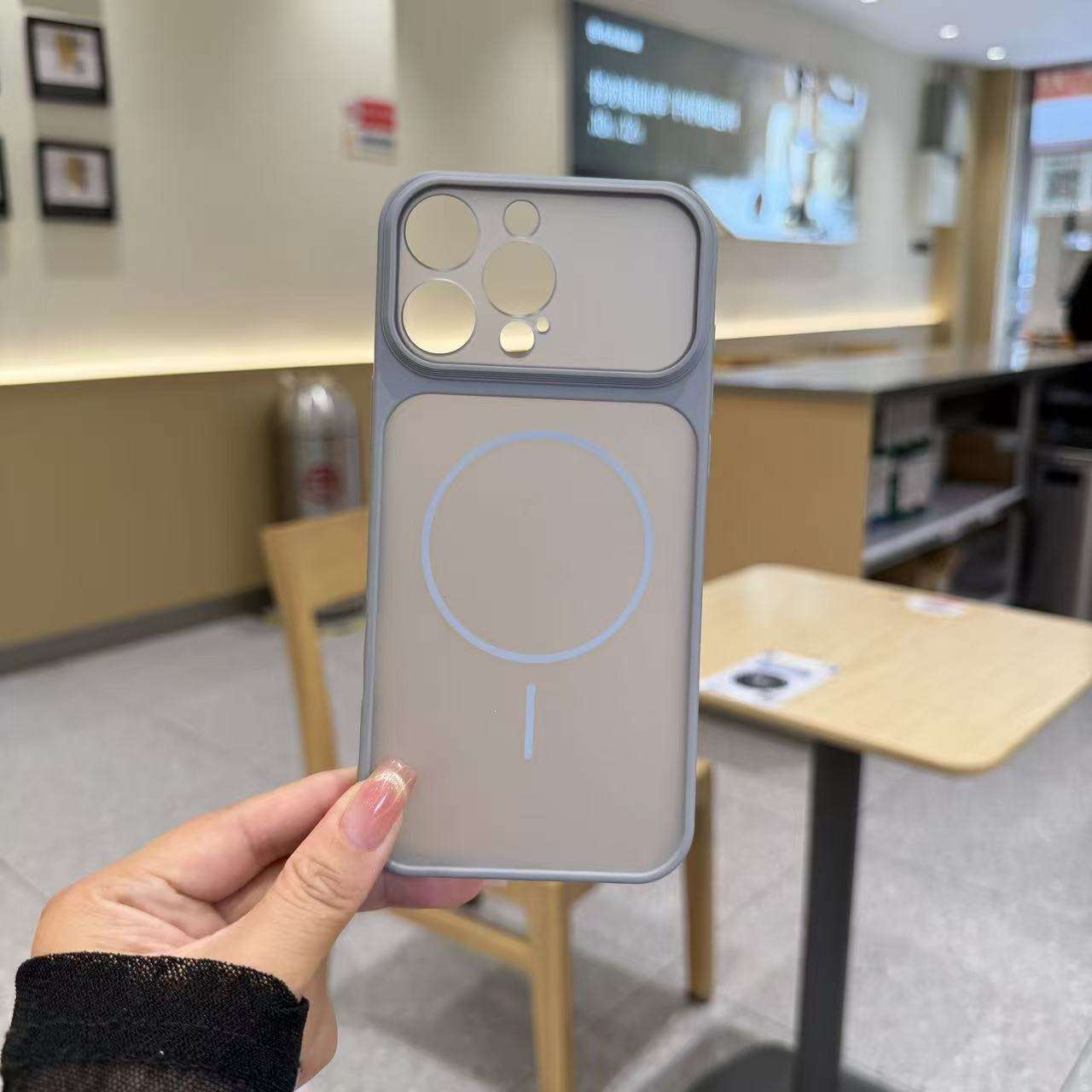 Translucent Matte Magnetic Border Window Case- iPhone