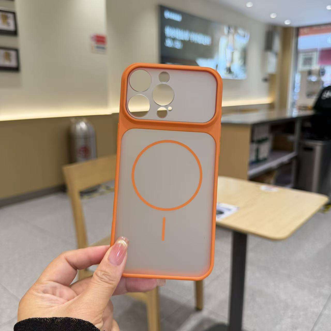 Translucent Matte Magnetic Border Window Case- iPhone