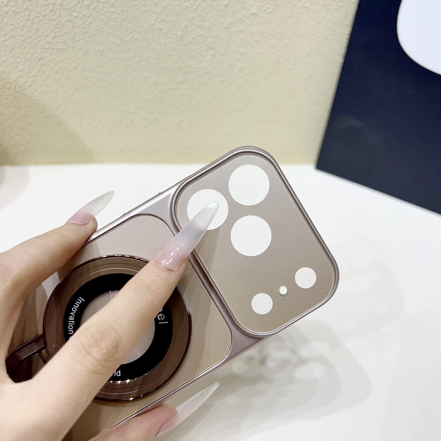 Crystal Ring Lens Bracket and Secure Grip- iPhone
