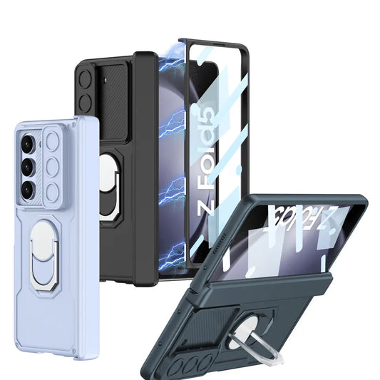 New Ring Armour Holder With Side Camera Lens Protection For Galaxy Z Fold5