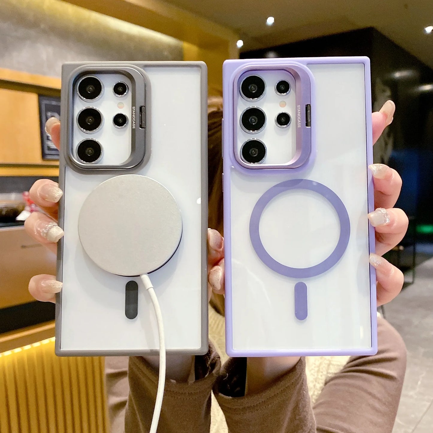 Metal Bracket Magnetic Kickstand Case- Samsung