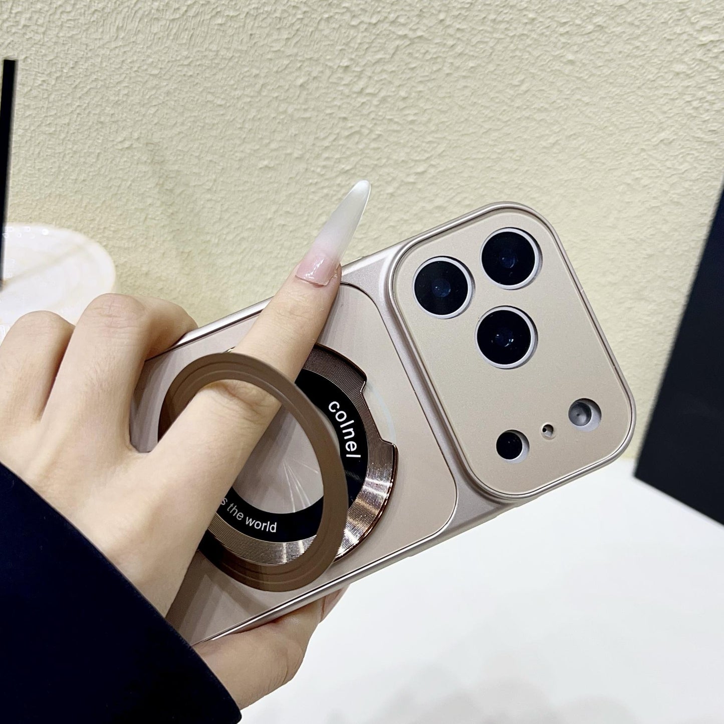 Crystal Ring Lens Bracket and Secure Grip- iPhone