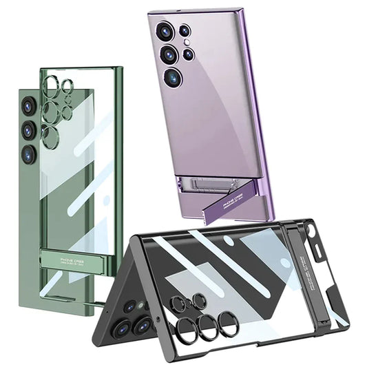 Hybrid Ultra Transparent Stand Case For Galaxy S23 Ultra
