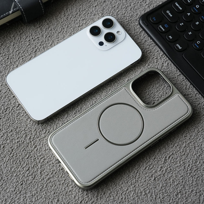 Premium PU Leather Magnetic Magsafe Case- iPhone