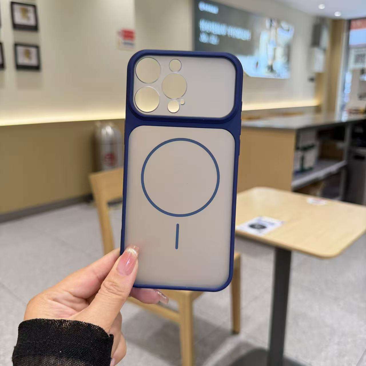 Translucent Matte Magnetic Border Window Case- iPhone