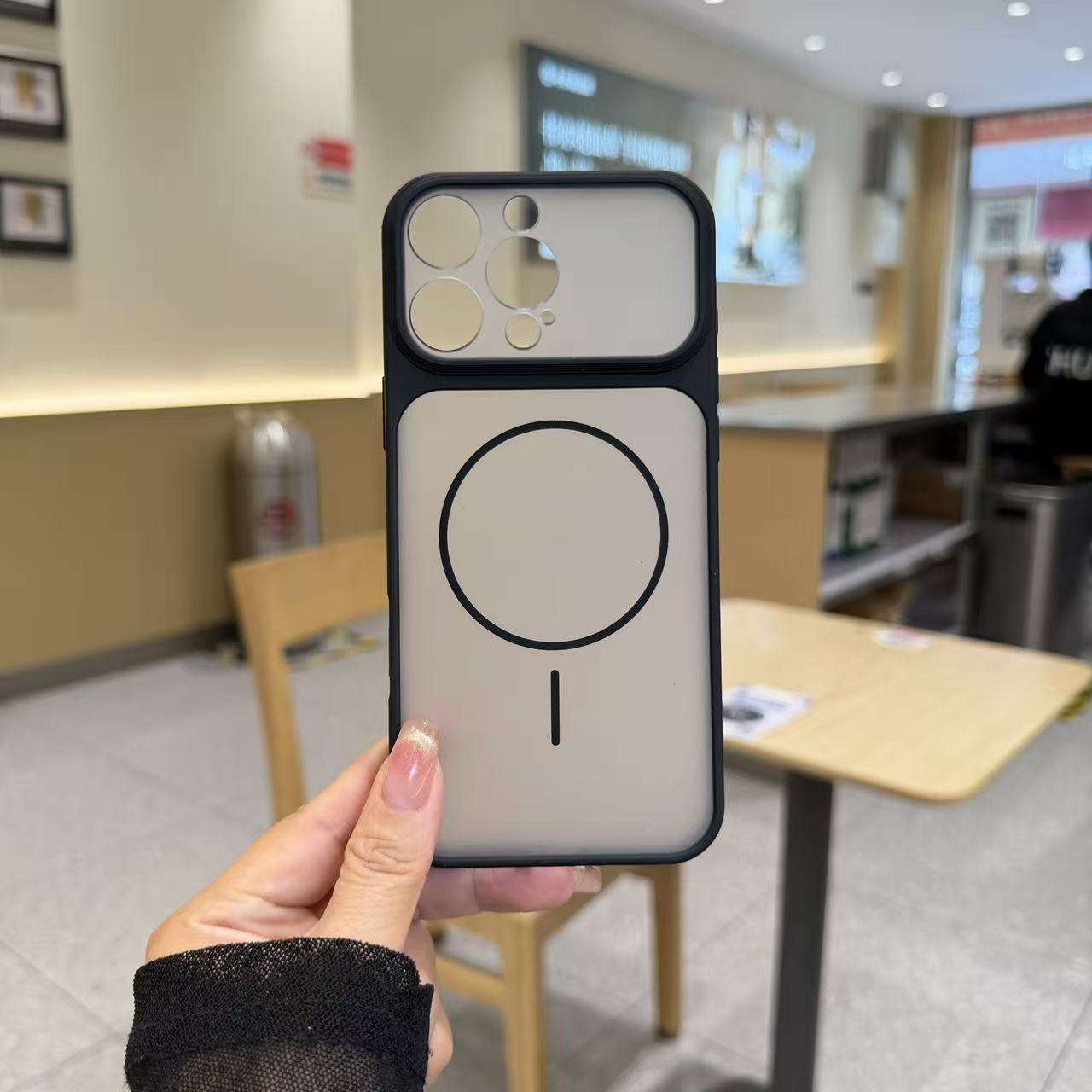 Translucent Matte Magnetic Border Window Case- iPhone