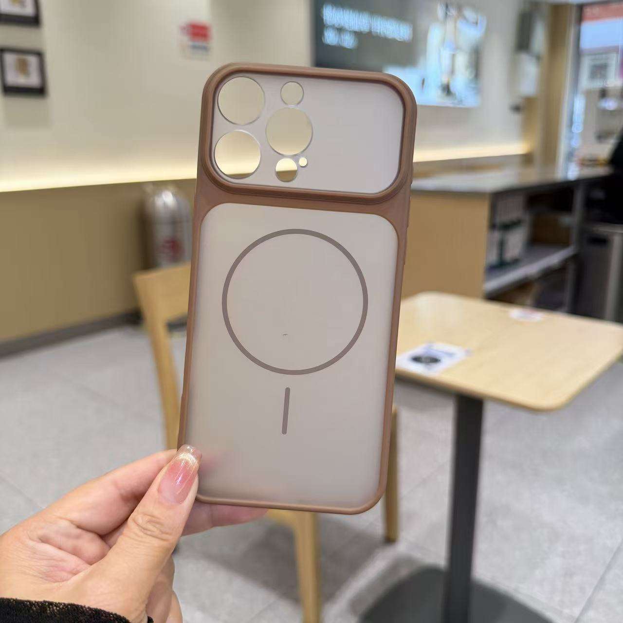 Translucent Matte Magnetic Border Window Case- iPhone