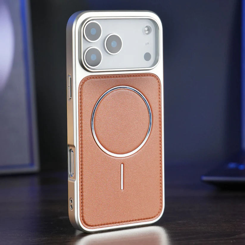Premium PU Leather Magnetic Magsafe Case- iPhone